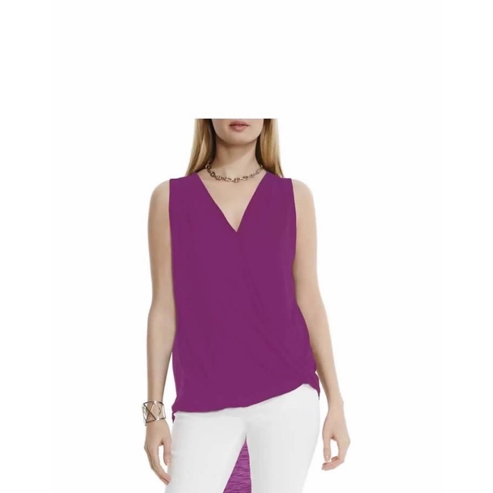 Sleeveless V-Neck Purple Top